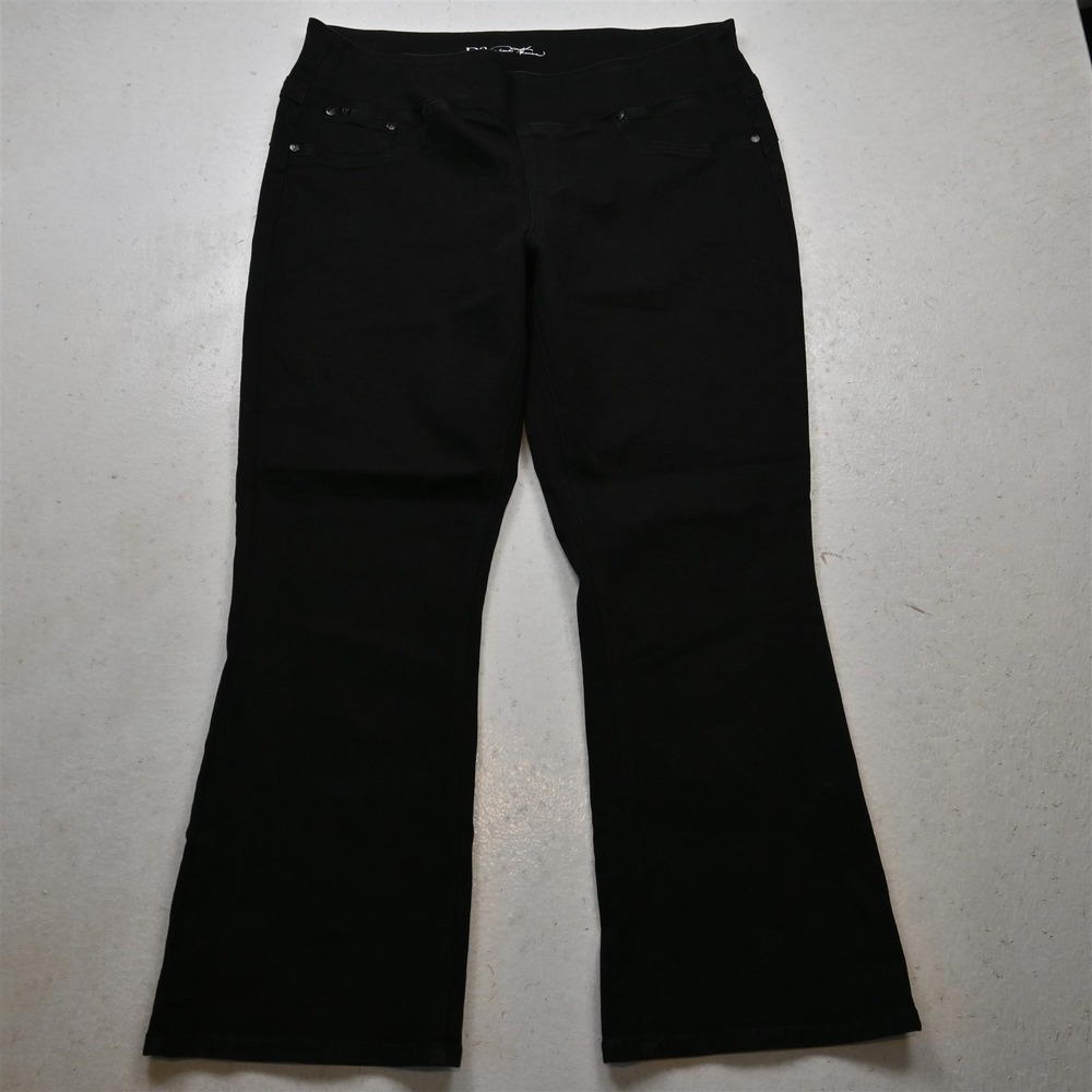 DG2 Petite 1X Pull On High Rise Slimming Comfort Waist Black Stretch Jeans